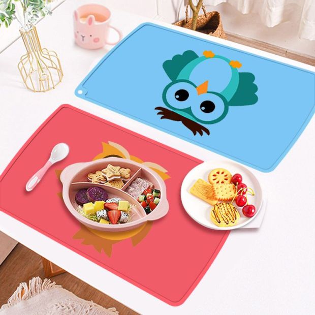 Custom Bpa Free Anti Slip Kids Silicone Placemat